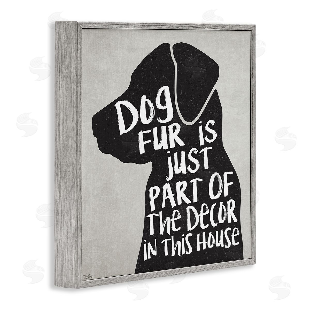 Dog Fur Funny Pet Phrase Grey Frame Print Wall Art, Home Decor by Gigi Louise