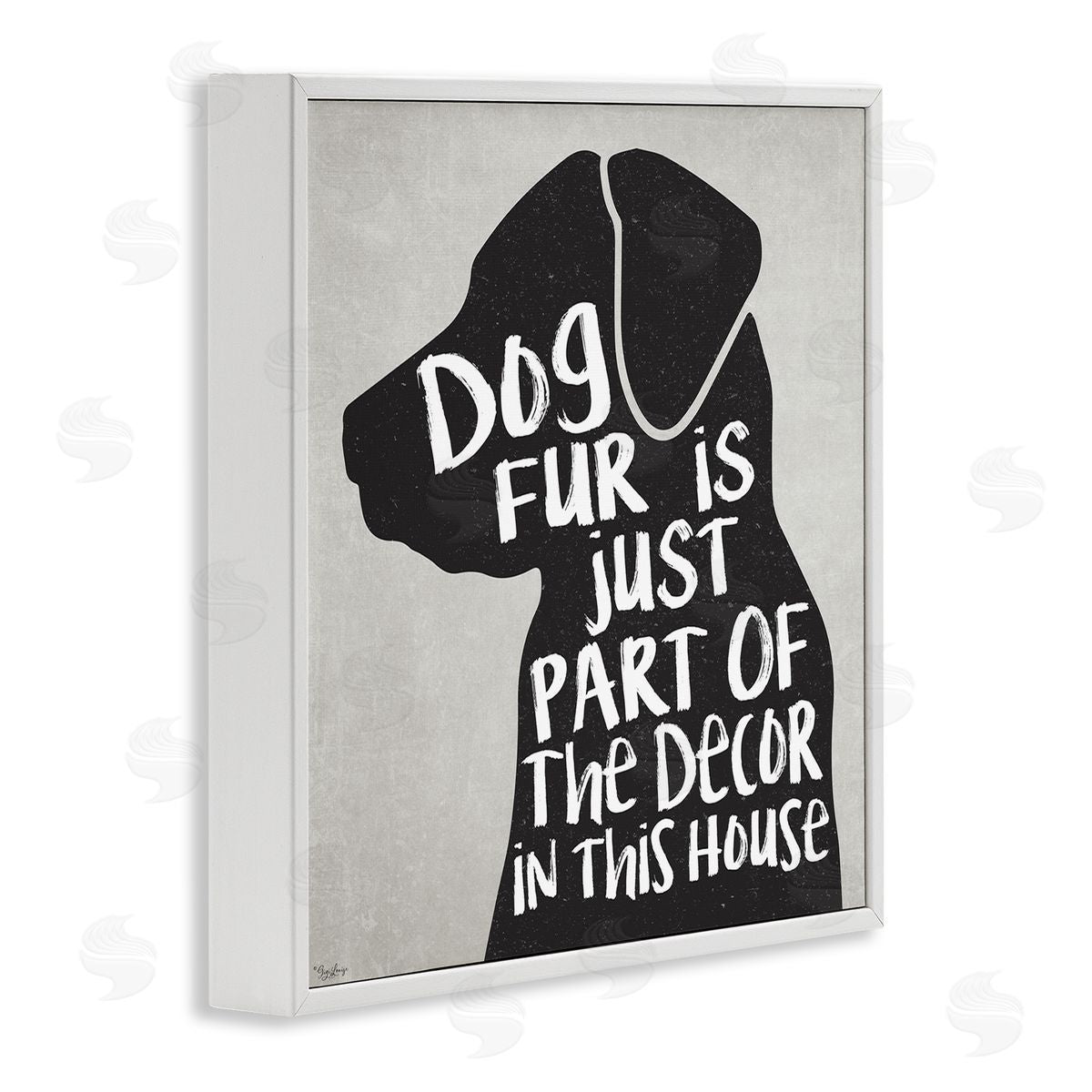 Dog Fur Funny Pet Phrase White Frame Print Wall Art, Home Decor by Gigi Louise