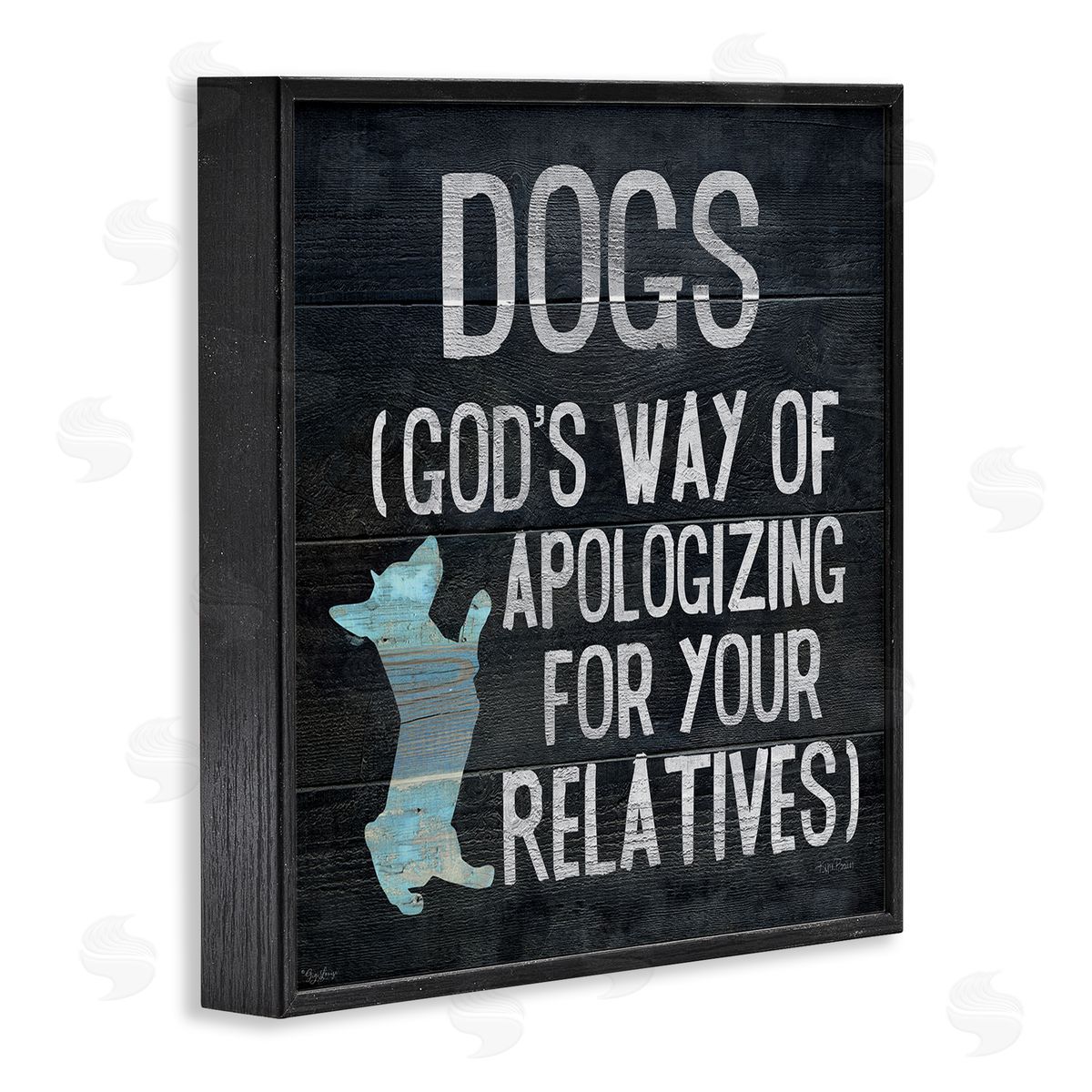 Dogs are God's Apology Phrase Black Frame Print Wall Art, Home Decor by Gigi Louise