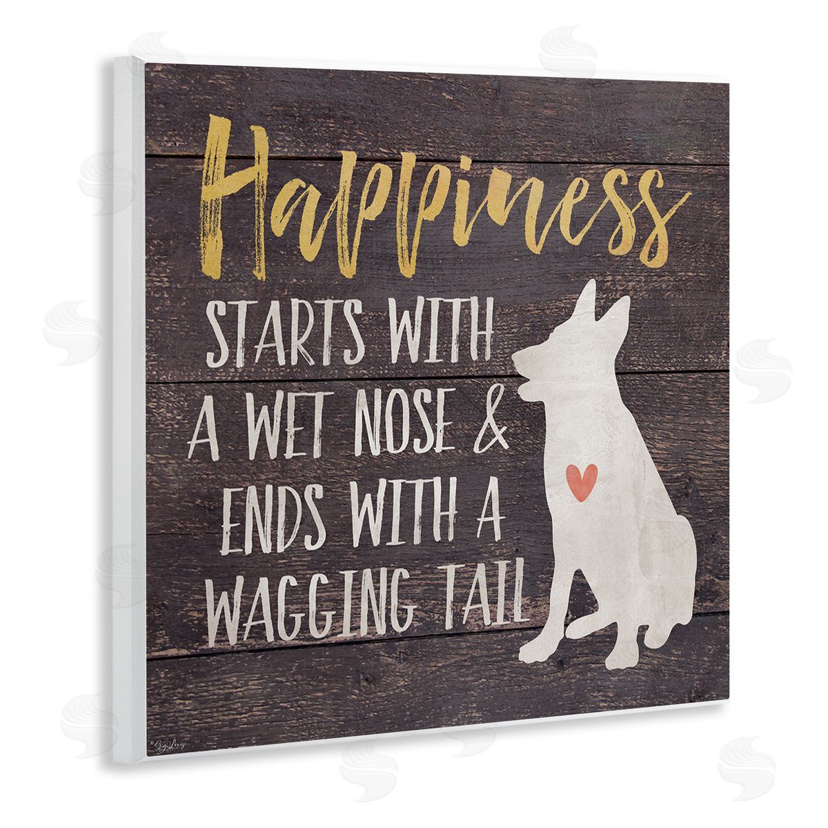Happiness with a Wet Nose Wood Plaque Wall Art, Home Decor by Gigi Louise