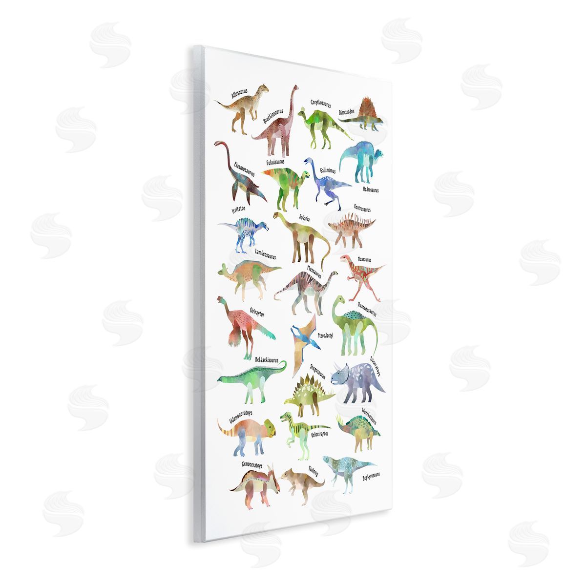 Children's Dino Chart Wood Plaque Wall Art, Home Decor by Ziwei Li