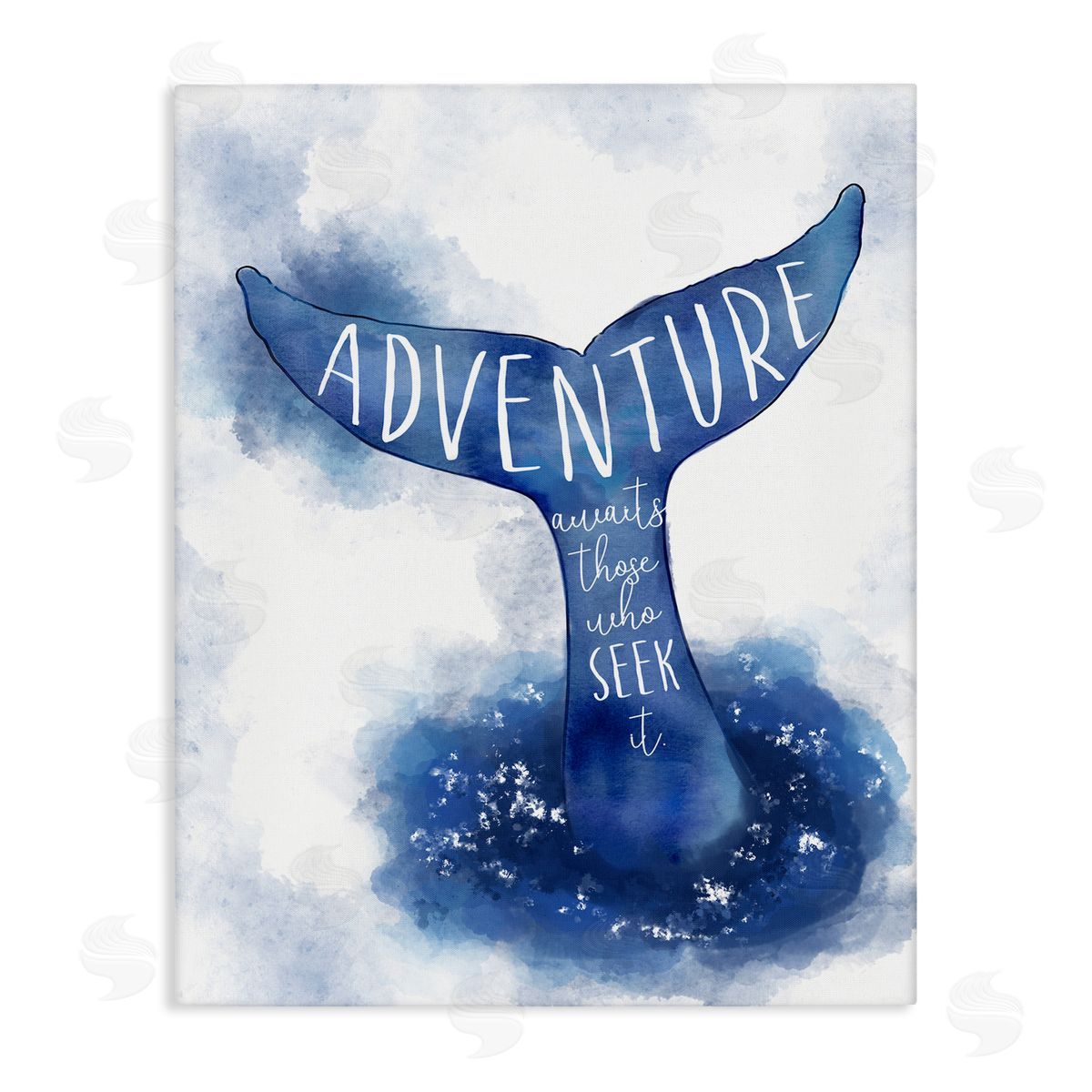 Adventure Awaits Whale Tale Canvas Wall Art, Home Decor by Ziwei Li