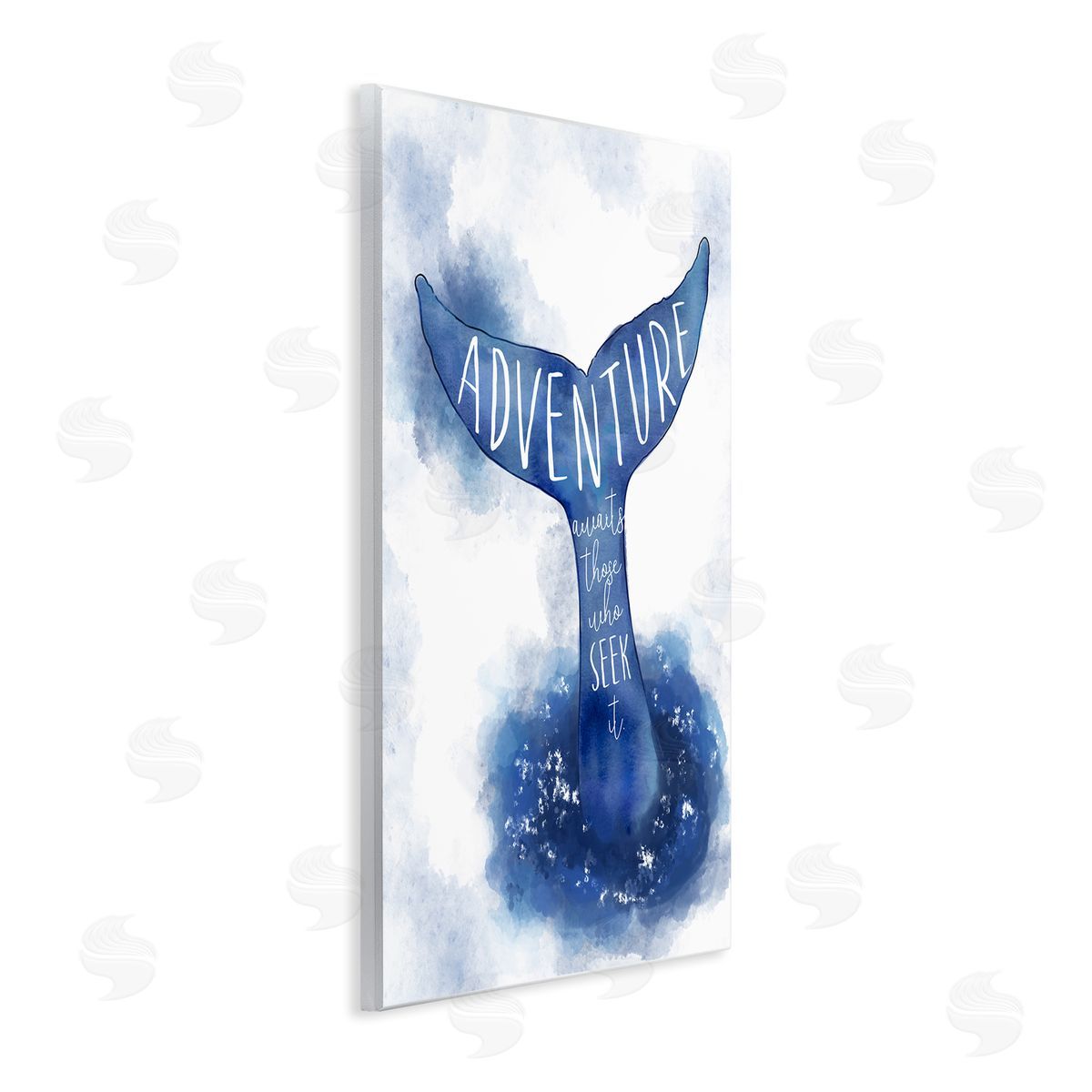 Adventure Awaits Whale Tale Wood Plaque Wall Art, Home Decor by Ziwei Li
