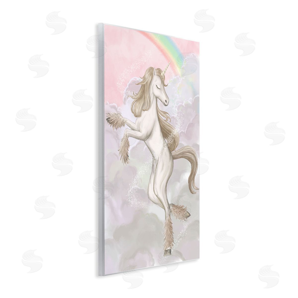 Glam Unicorn Sparkle Rainbow Wood Plaque Wall Art, Home Decor by Ziwei Li