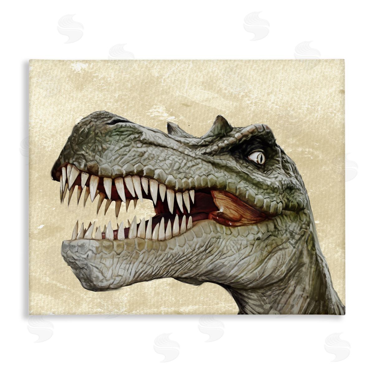 Bold T-Rex Dinosaur Portrait Canvas Wall Art, Home Decor by Ziwei Li