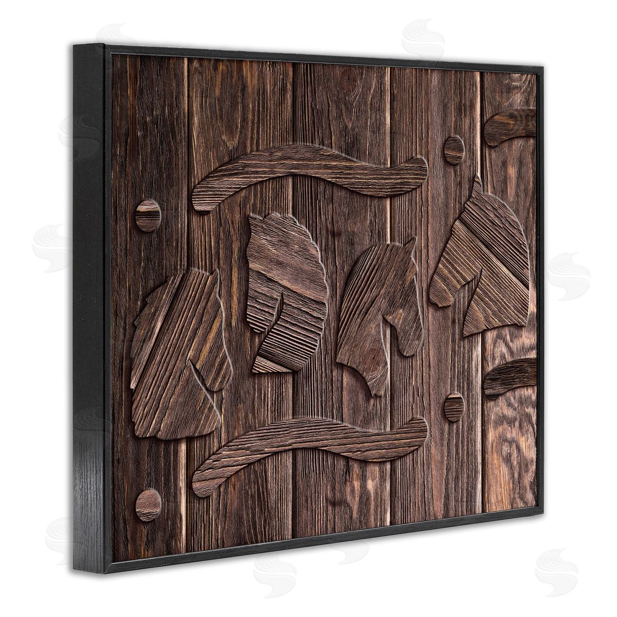 Unicorn Rustic Etch Interpretation Black Frame Print Wall Art, Home Decor by Ziwei Li