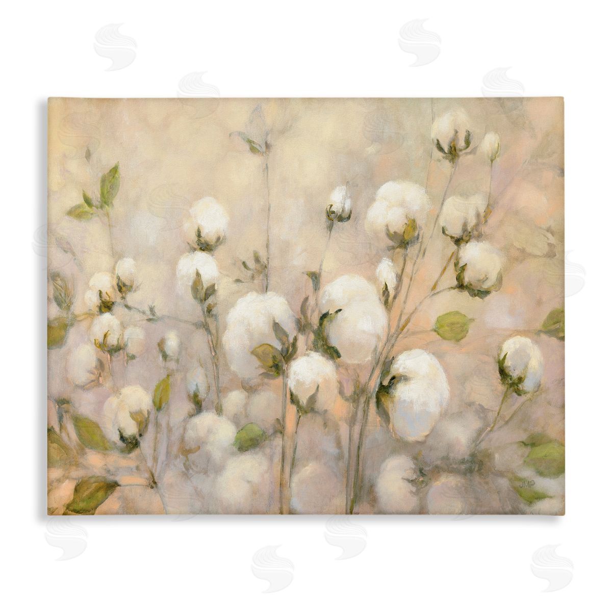 Soft Cotton Field Florals Canvas Wall Art, Home Decor by Julia Purinton