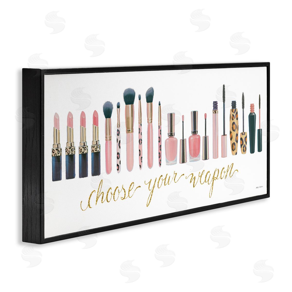 Choose Your Weapon Glam Makeup Black Frame Print Wall Art, Home Decor by Marco Fabiano