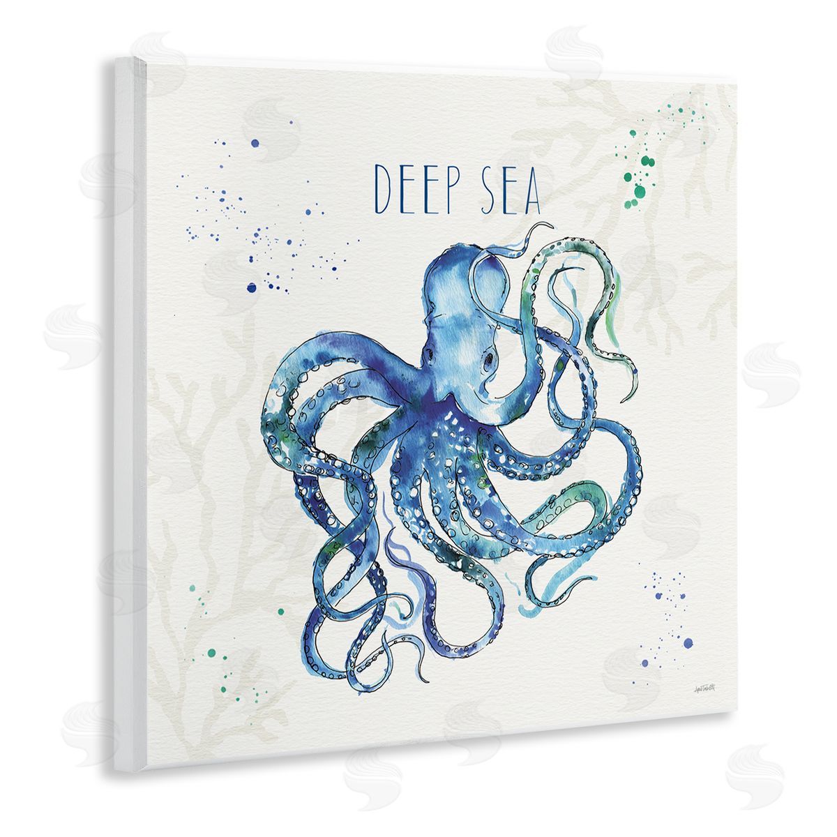 Deep Sea Phrase Octopus Wood Plaque Wall Art, Home Decor by Anne Tavoletti