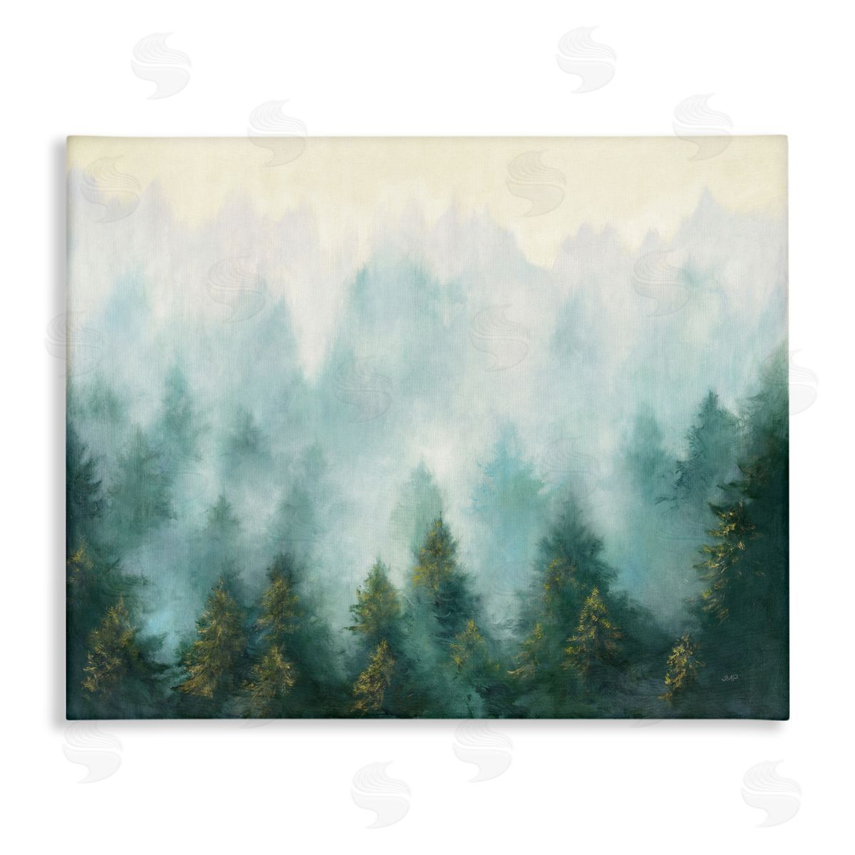 Abstract Pine Forest with Mist Canvas Wall Art, Home Decor by Julia Purinton