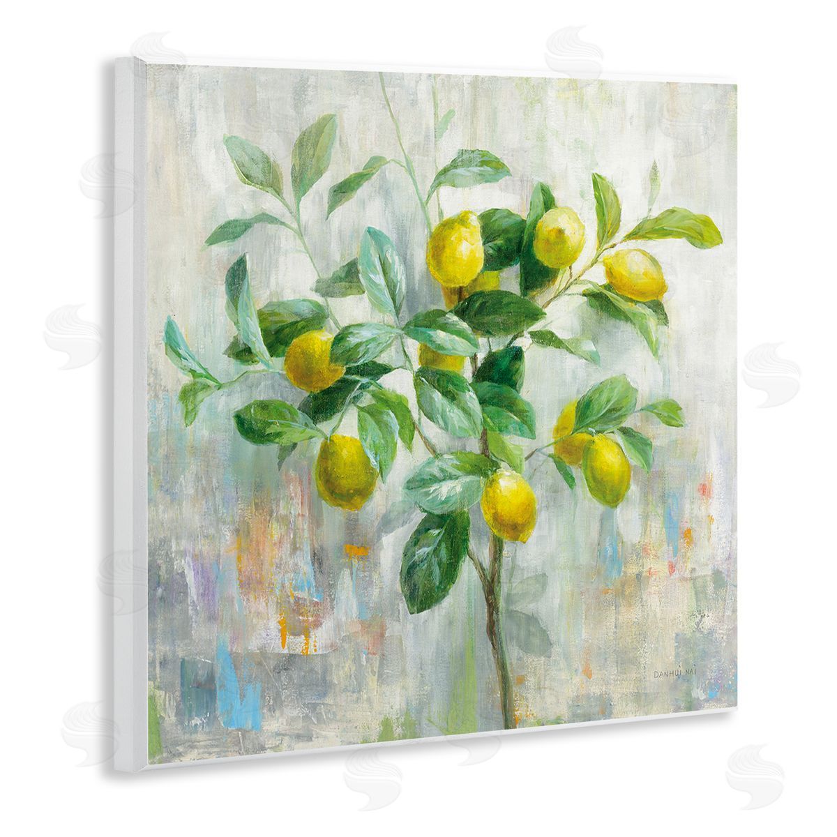 Abstract Lemon Tree Branch Wood Plaque Wall Art, Home Decor by Danhui Nai