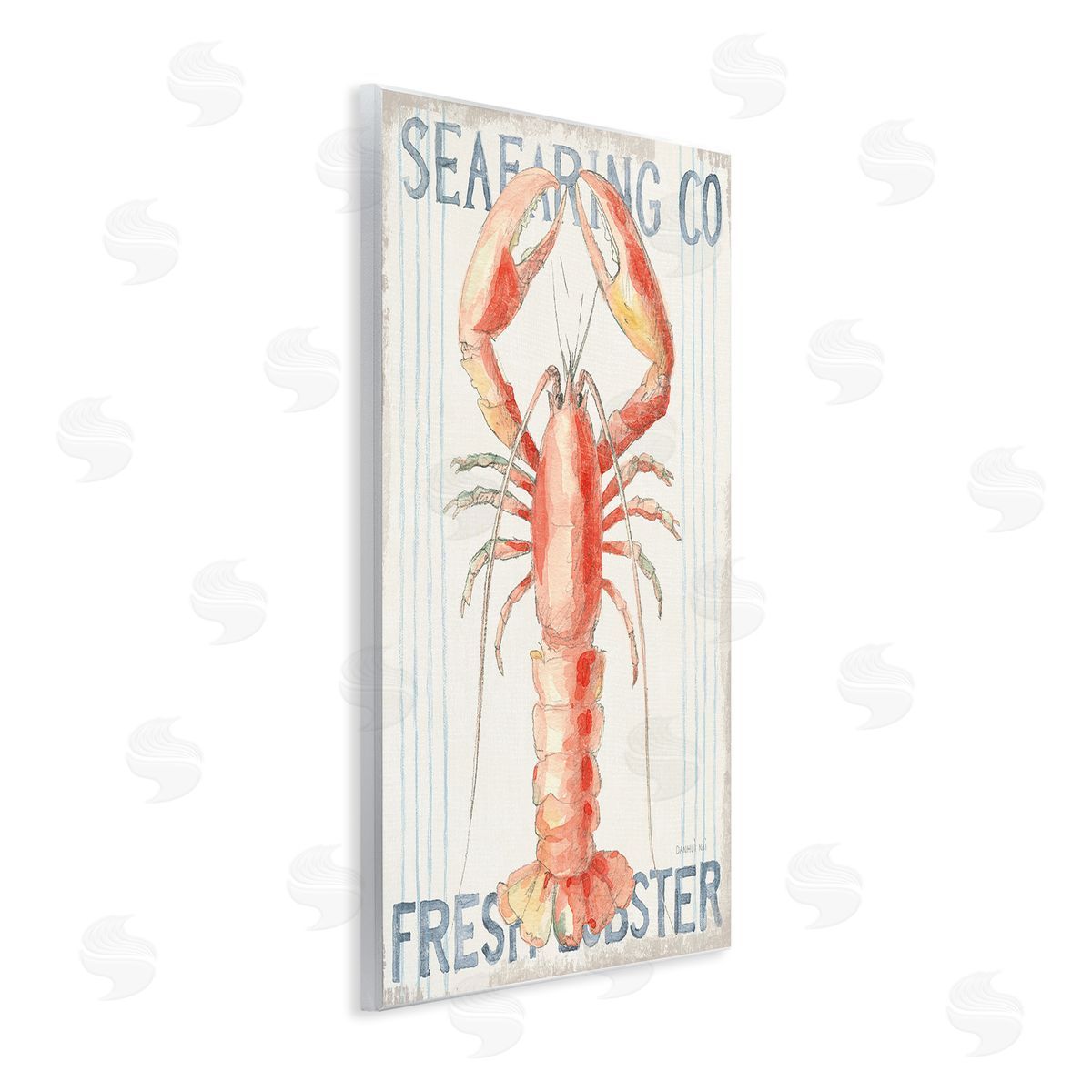 Nautical Lobster Seafood Sign Wood Plaque Wall Art, Home Decor by Danhui Nai