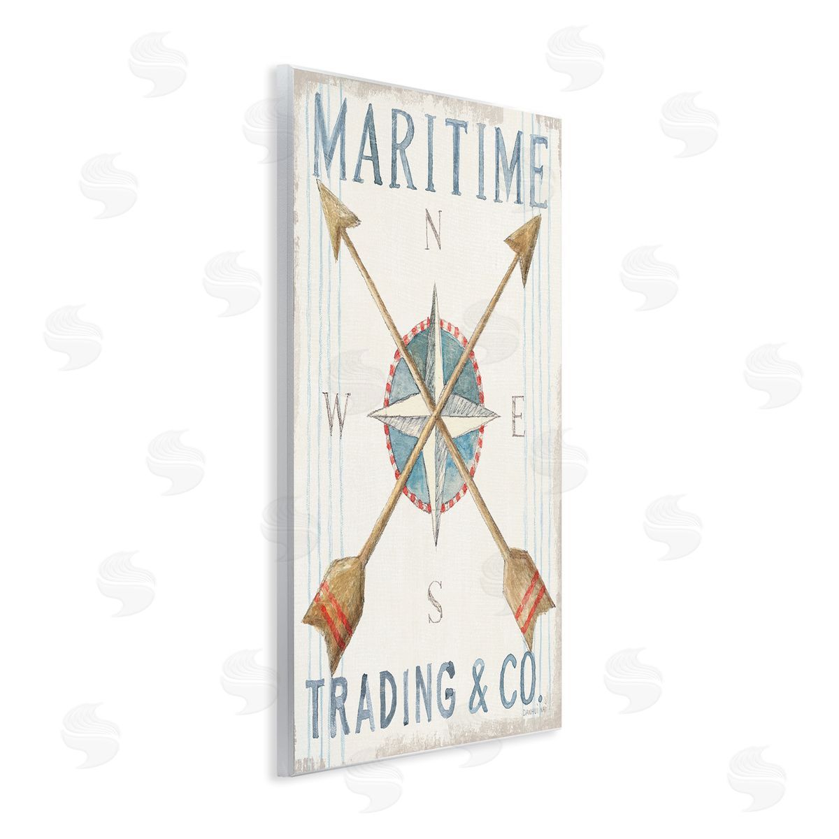 Crossed Arrow Compass Sign Wood Plaque Wall Art, Home Decor by Danhui Nai