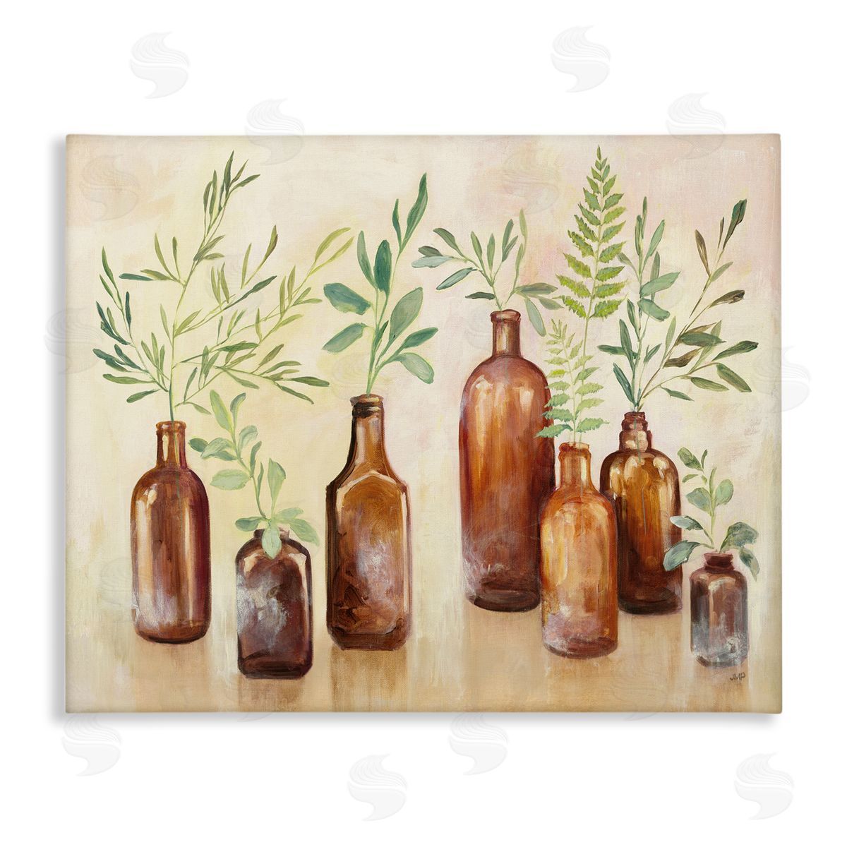Ferns and Plants Glass Jars Canvas Wall Art, Home Decor by Julia Purinton