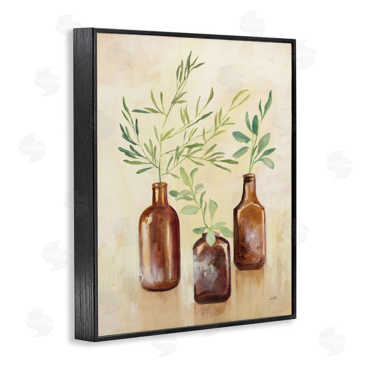 House Plants in Glass Jars Black Frame Print Wall Art, Home Decor by Julia Purinton