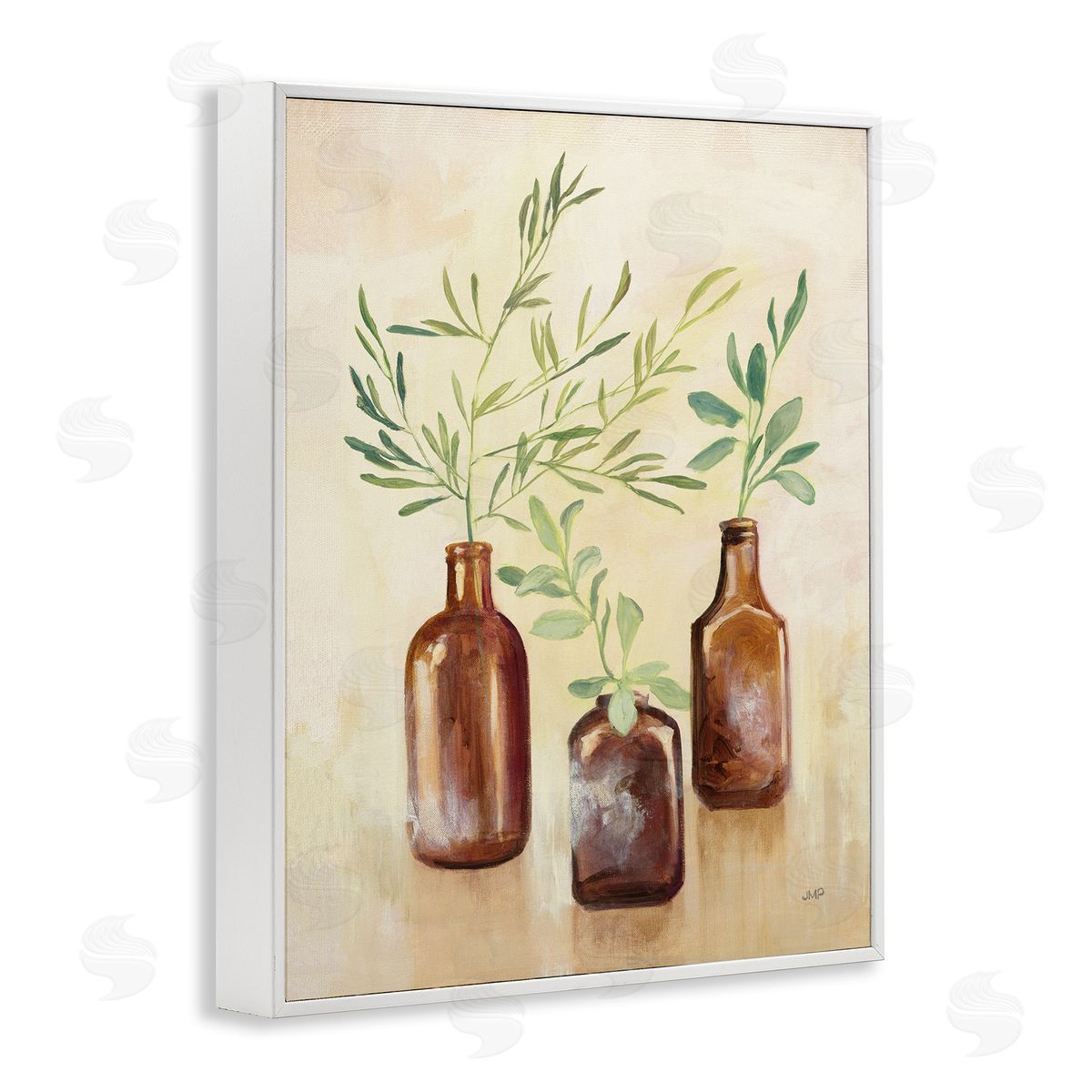House Plants in Glass Jars White Frame Print Wall Art, Home Decor by Julia Purinton