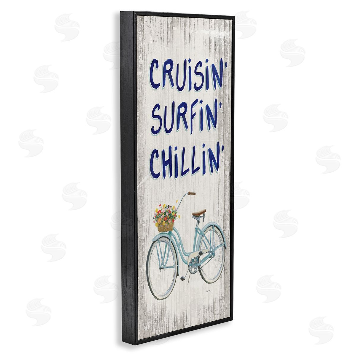 Cruisin' Surfin' Chillin' Bike Black Frame Print Wall Art, Home Decor by James Wiens