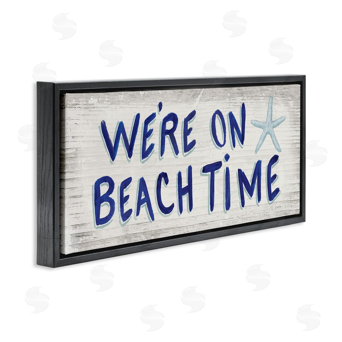 We're on Beach Time Starfish Black Floating Frame Canvas Wall Art, Home Decor by James Wiens