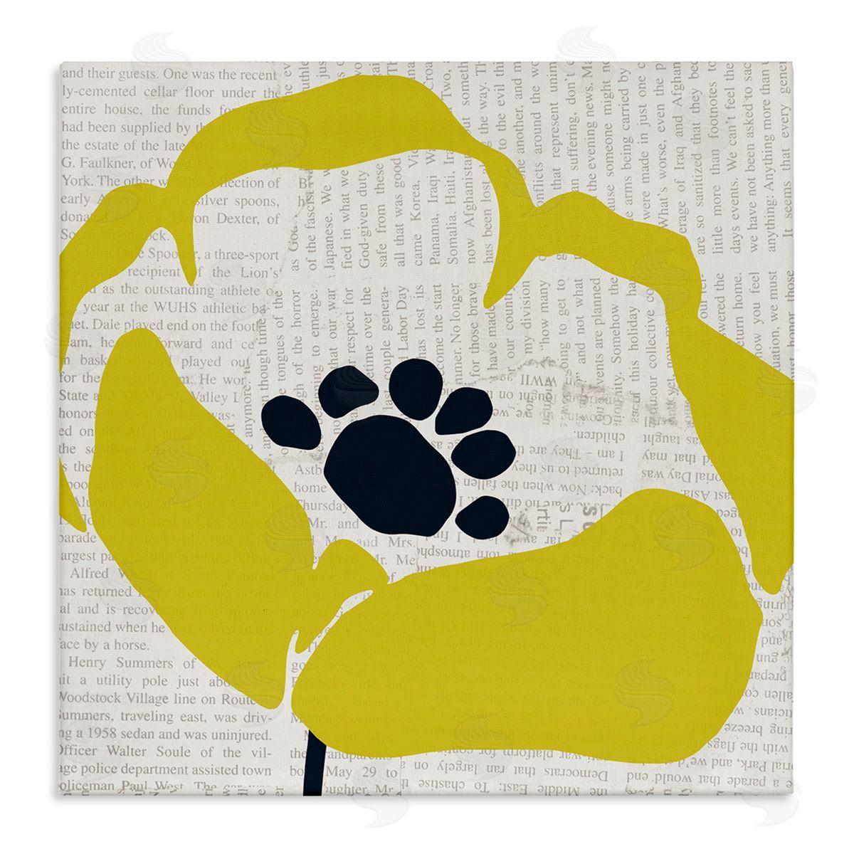 Yellow Flower Pop Art Canvas Wall Art, Home Decor by Wild Apple Portfolio