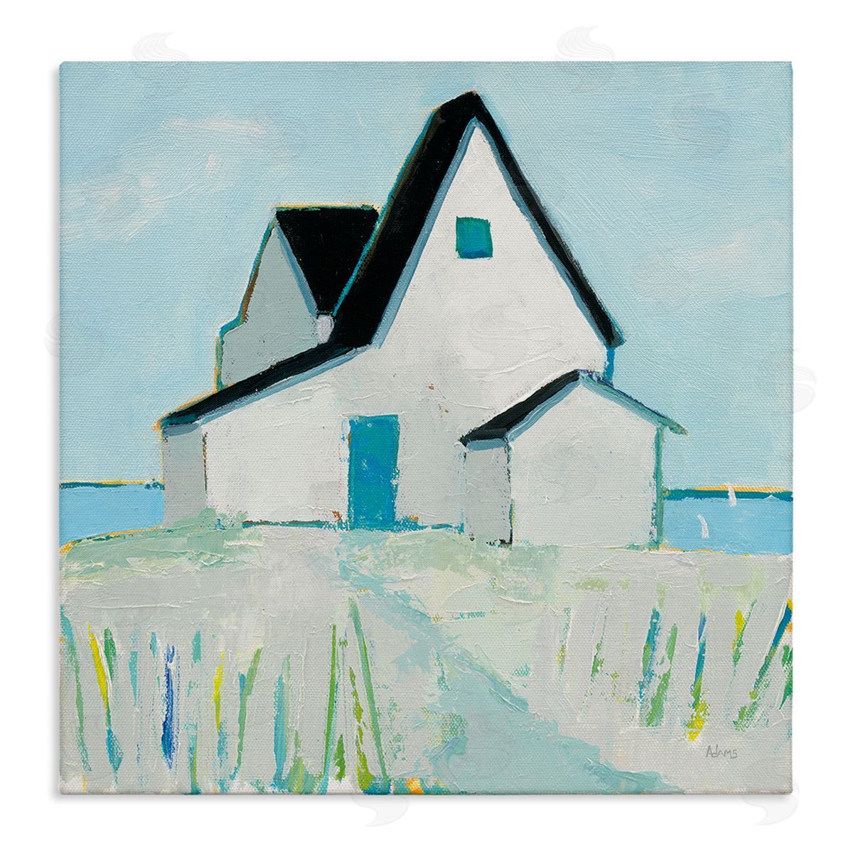 Cape House Coastal Scene Canvas Wall Art, Home Decor by Phyllis Adams
