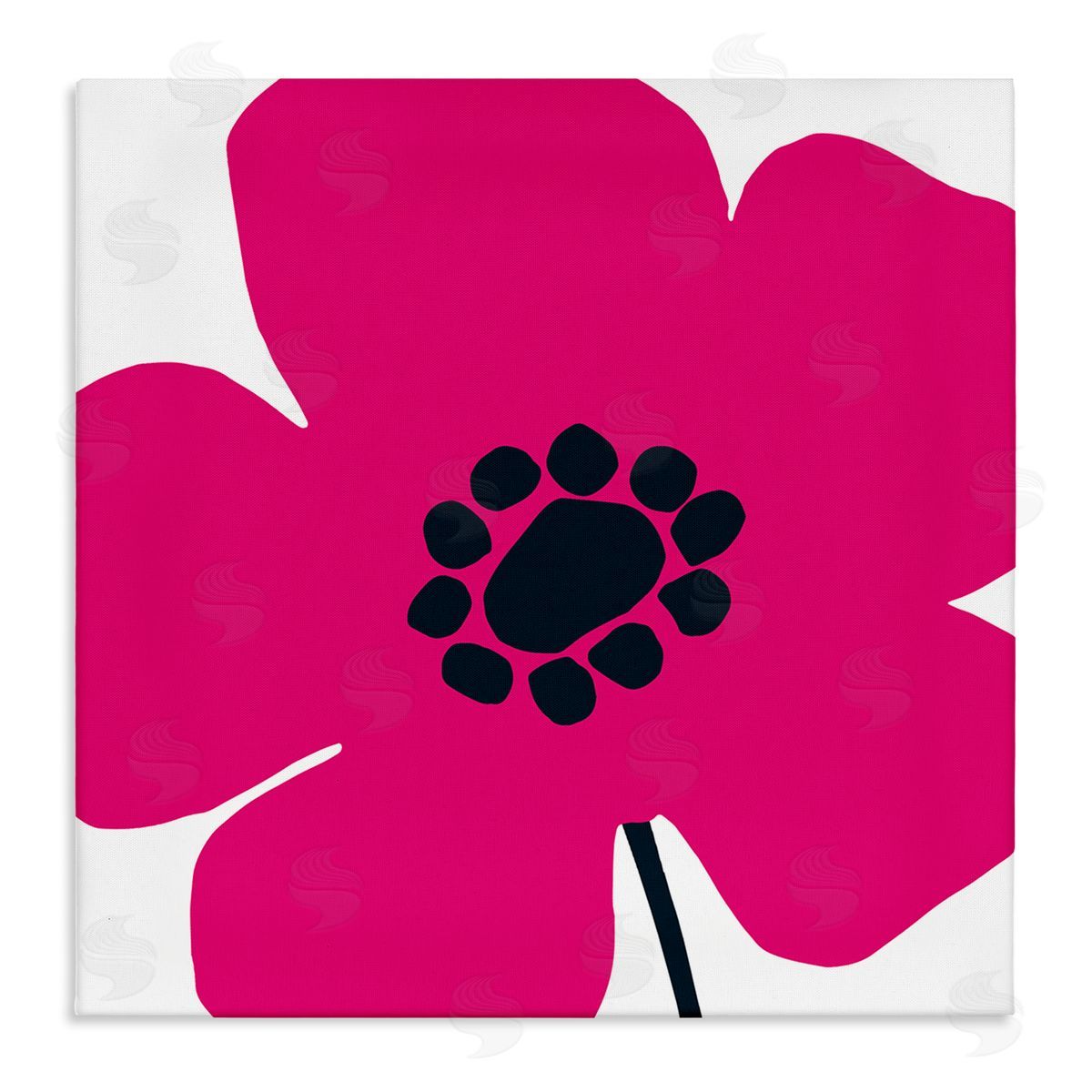 Pop Art Pink Floral Canvas Wall Art, Home Decor by Wild Apple Portfolio