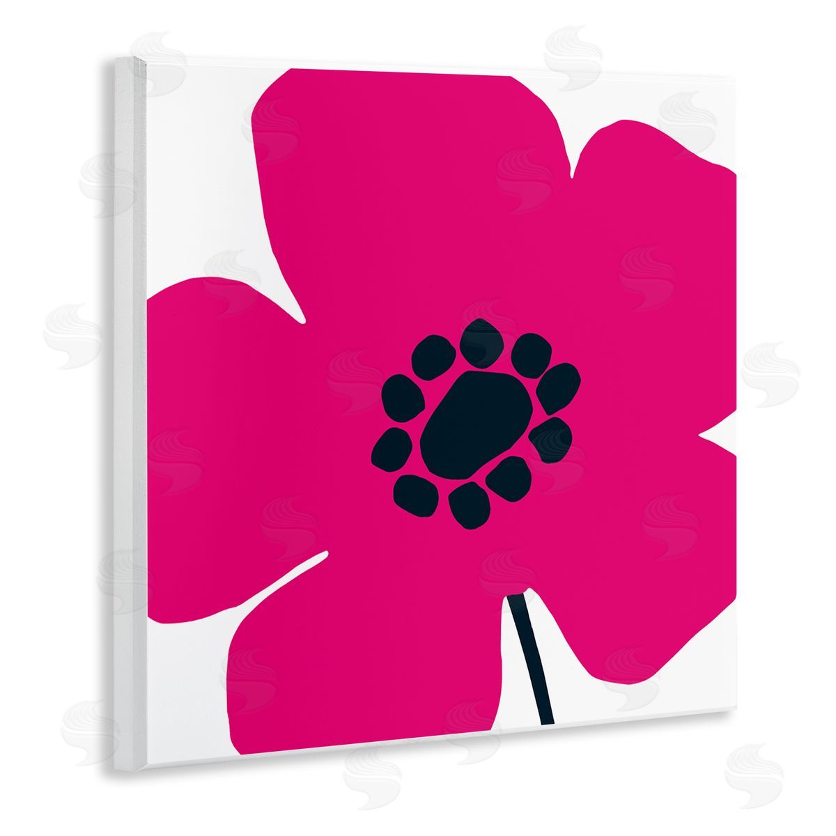 Pop Art Pink Floral Wood Plaque Wall Art, Home Decor by Wild Apple Portfolio