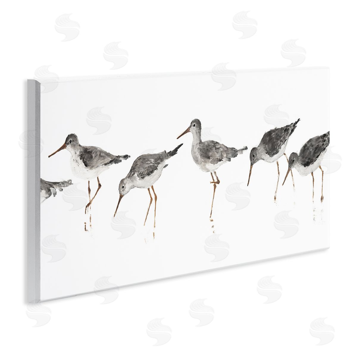Minimal Beach Bird Sandpipers Wood Plaque Wall Art, Home Decor by Avery Tillmore
