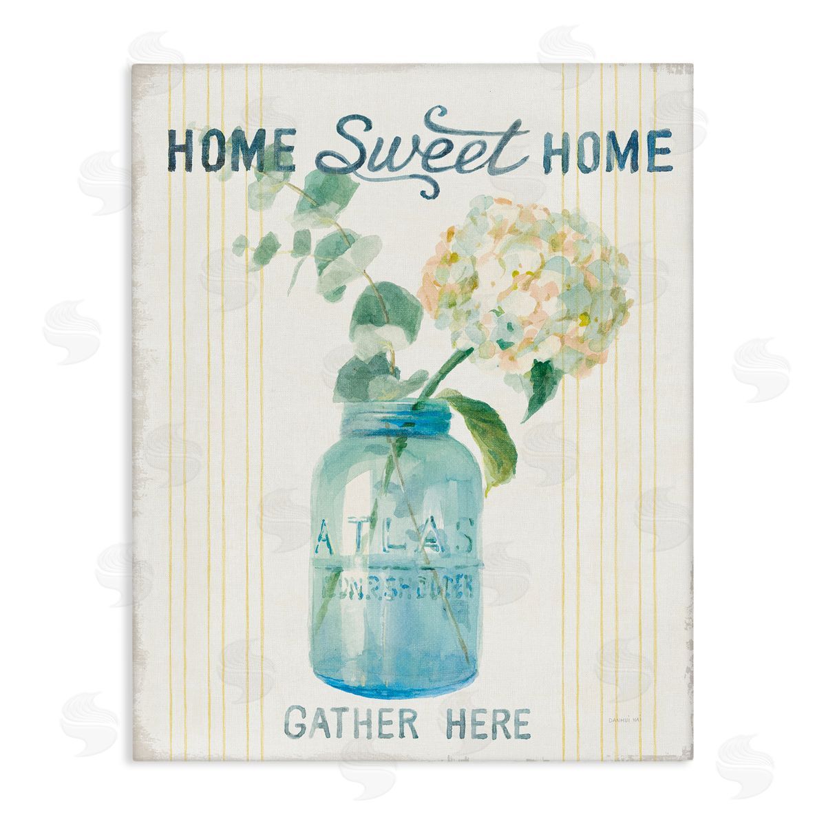 Home Sweet Home Bouquet Canvas Wall Art, Home Decor by Danhui Nai