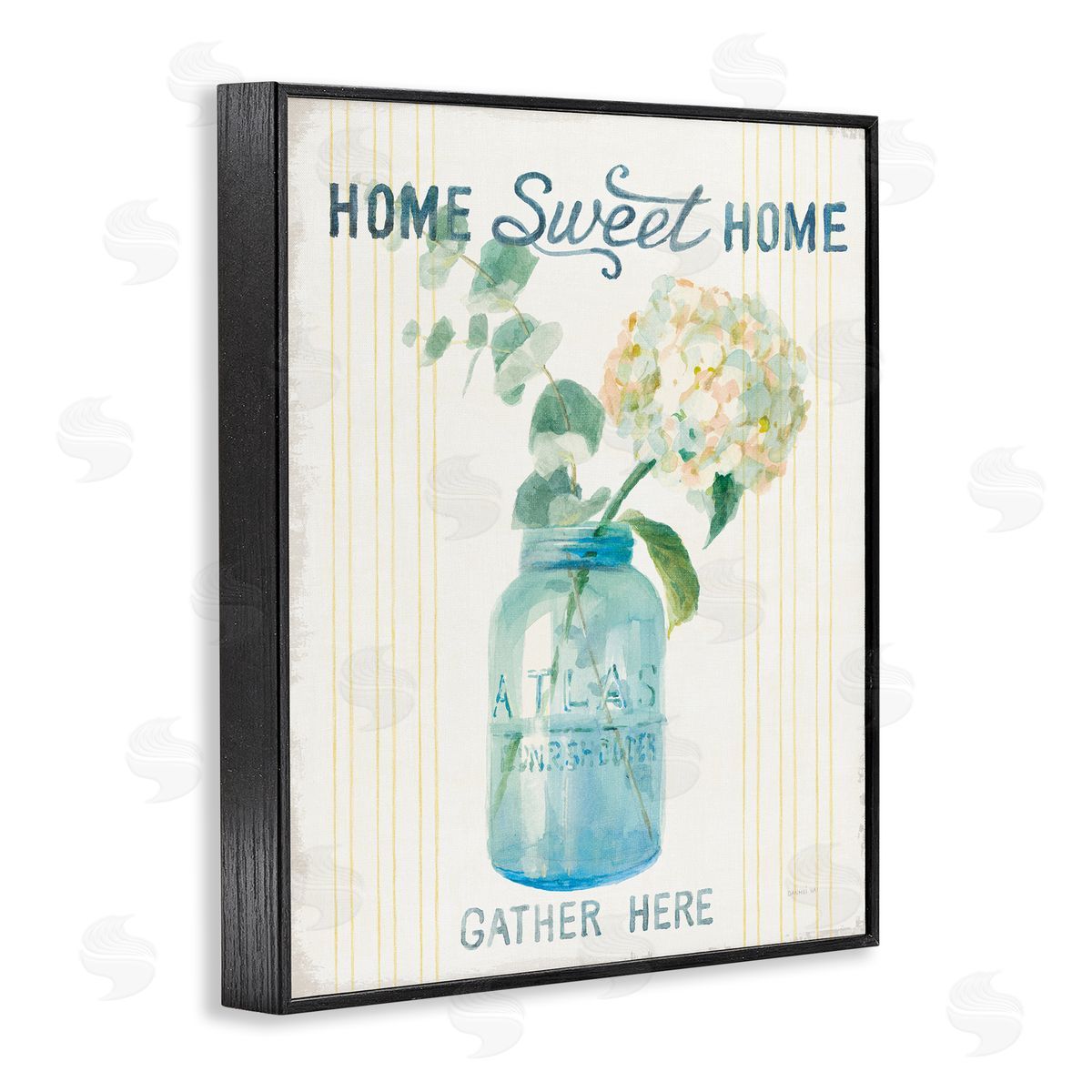 Home Sweet Home Bouquet Black Frame Print Wall Art, Home Decor by Danhui Nai