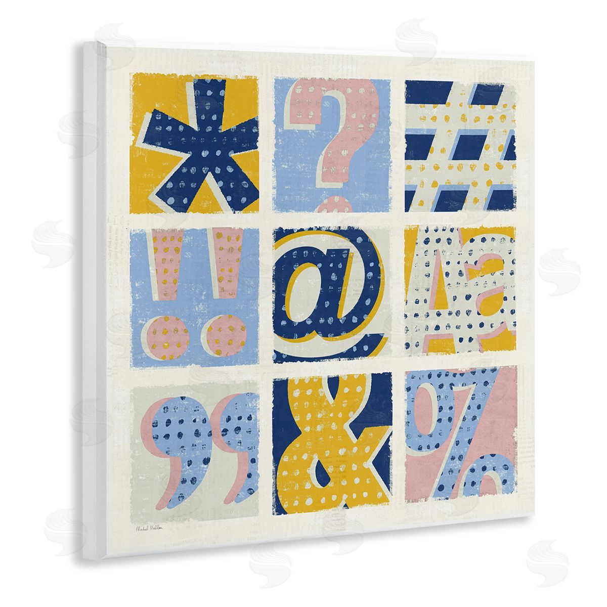 Computer Typography Pastel Symbols Wood Plaque Wall Art, Home Decor by Michael Mullan