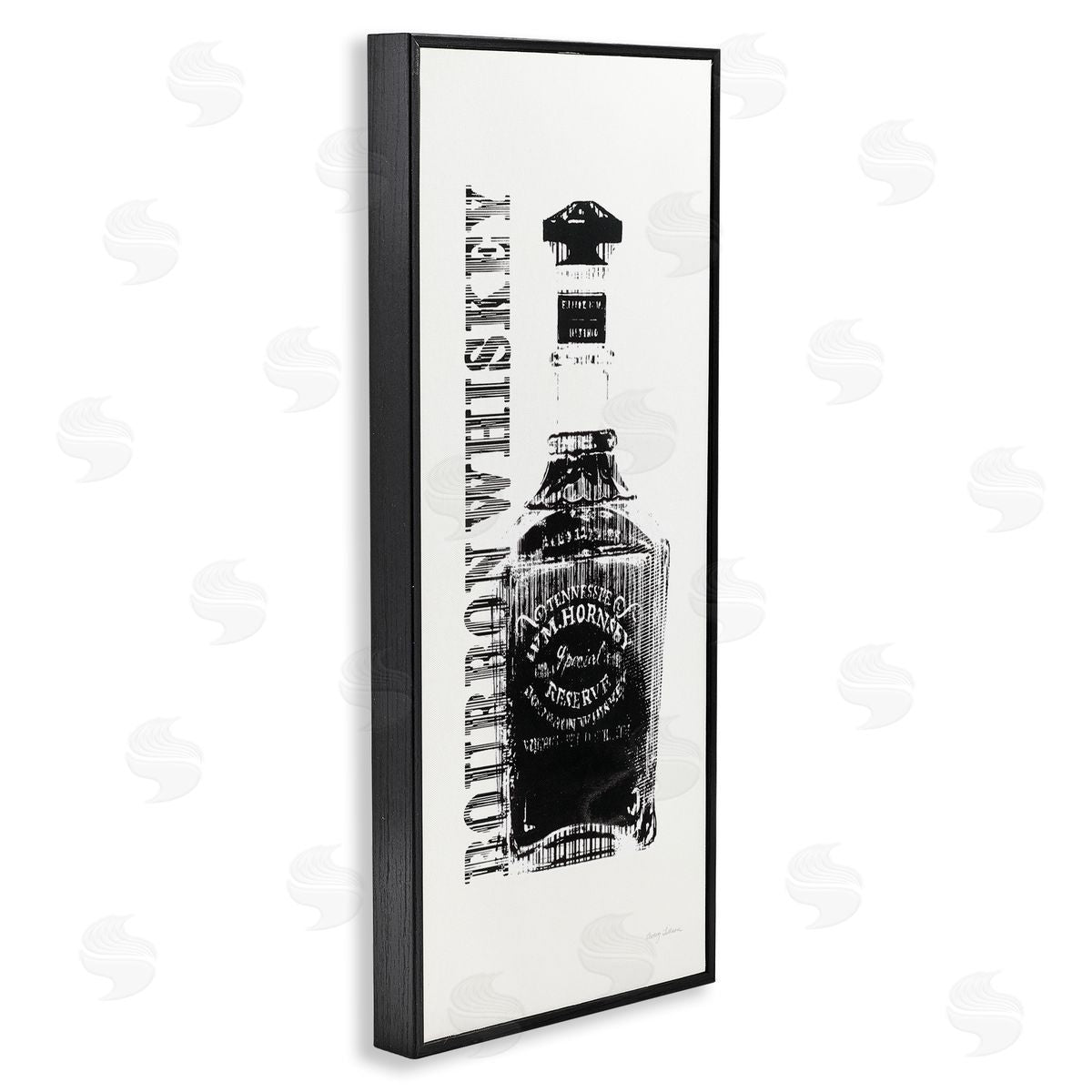Bourbon Whiskey Alcohol Bottle Black Frame Print Wall Art, Home Decor by Avery Tillmon