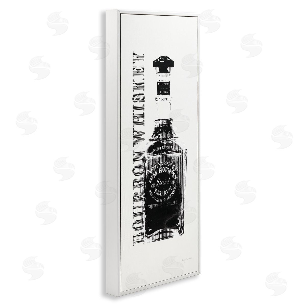 Bourbon Whiskey Alcohol Bottle White Frame Print Wall Art, Home Decor by Avery Tillmon