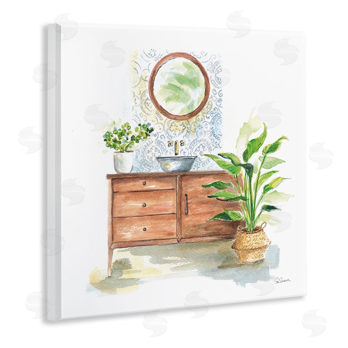 Home Interior Bathroom Vanity Wood Plaque Wall Art, Home Decor by Sue Schlabach