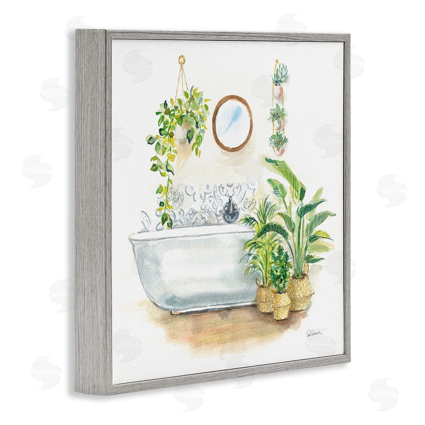 Sue Schlabach | Serene Bathroom Interior with Greenery