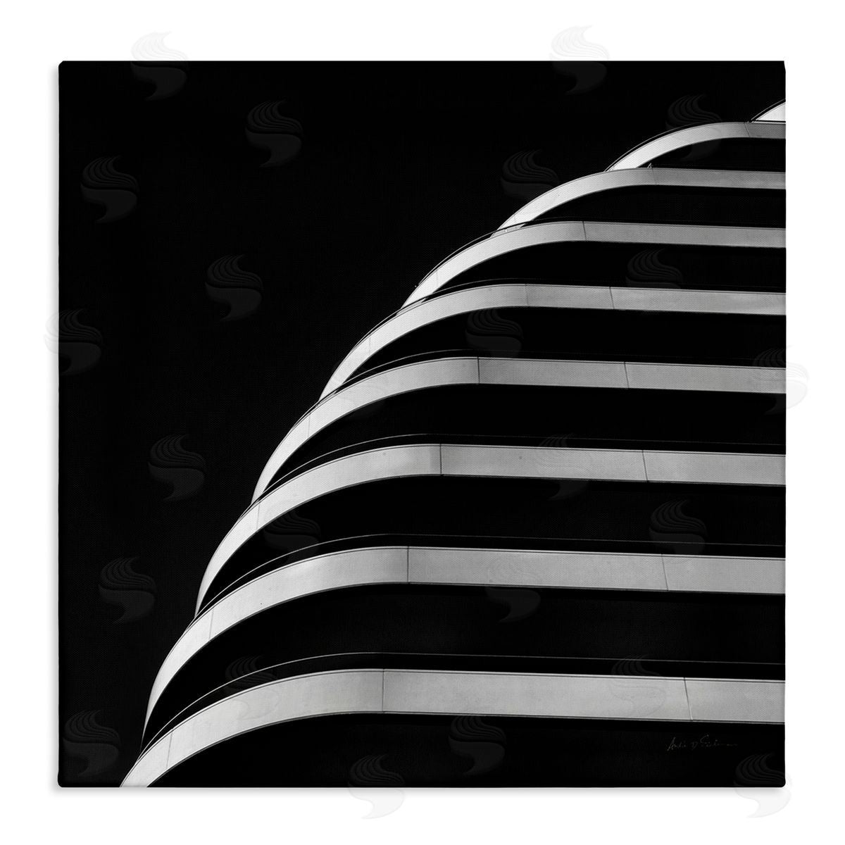 Modern Curved Building Photography Canvas Wall Art, Home Decor by Andre Eichman