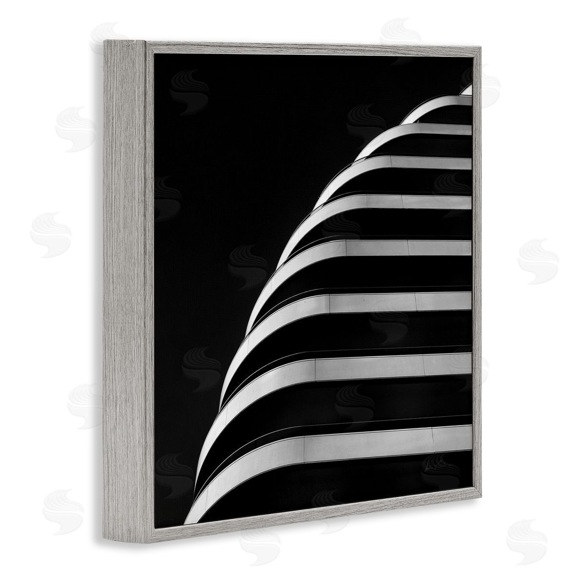 Modern Curved Building Photography Grey Frame Print Wall Art, Home Decor by Andre Eichman