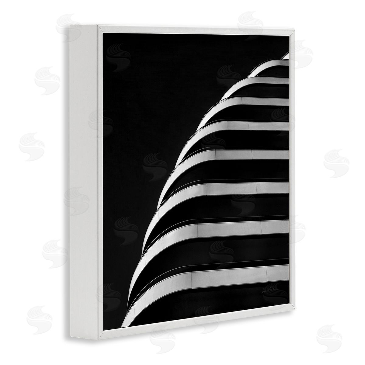 Modern Curved Building Photography White Frame Print Wall Art, Home Decor by Andre Eichman