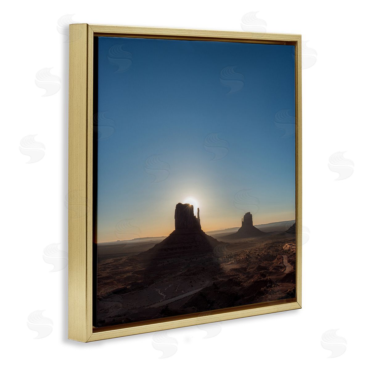 Canyon Dessert Sunset Photography Gold Floating Frame Canvas Wall Art, Home Decor by Andre Eichman