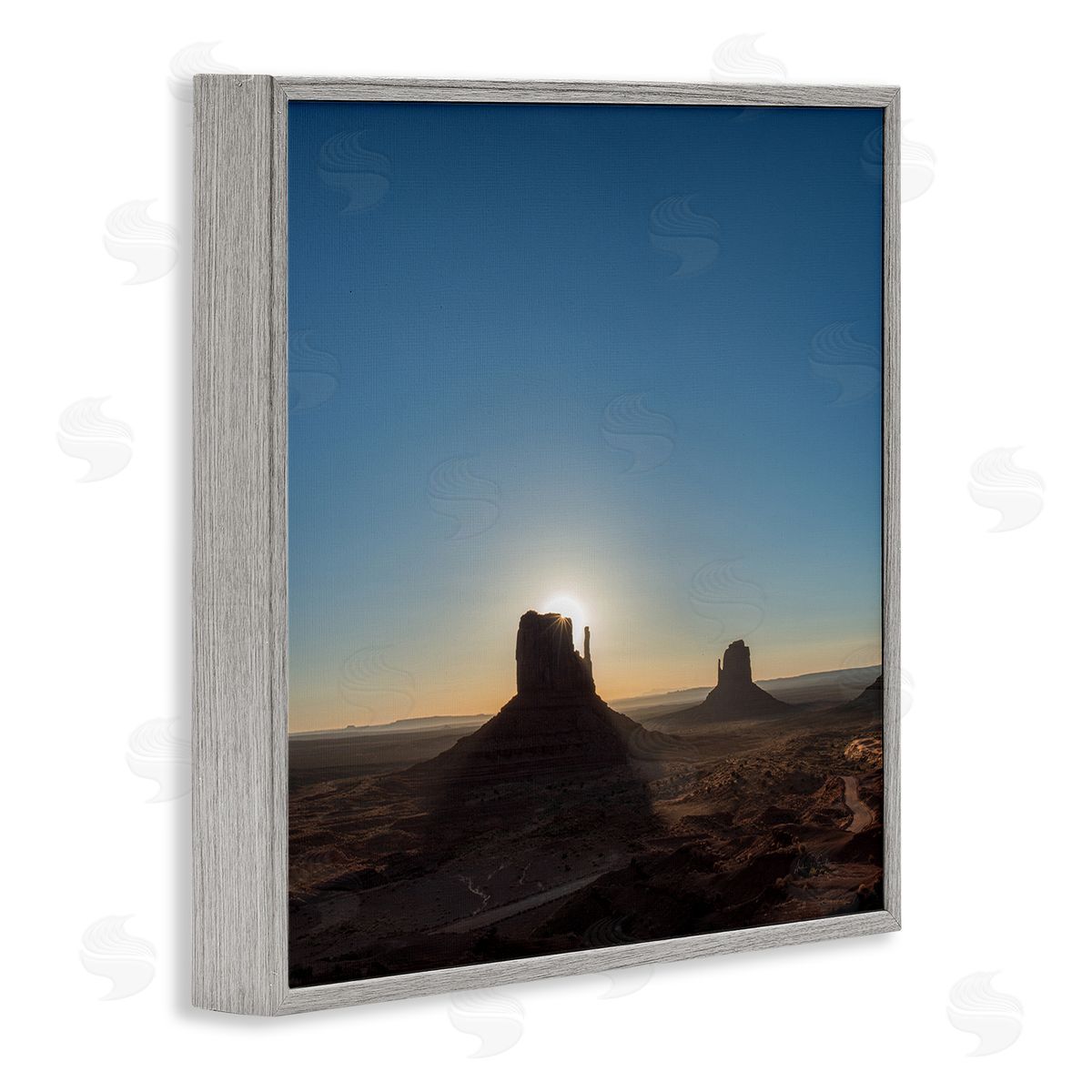 Canyon Dessert Sunset Photography Grey Frame Print Wall Art, Home Decor by Andre Eichman