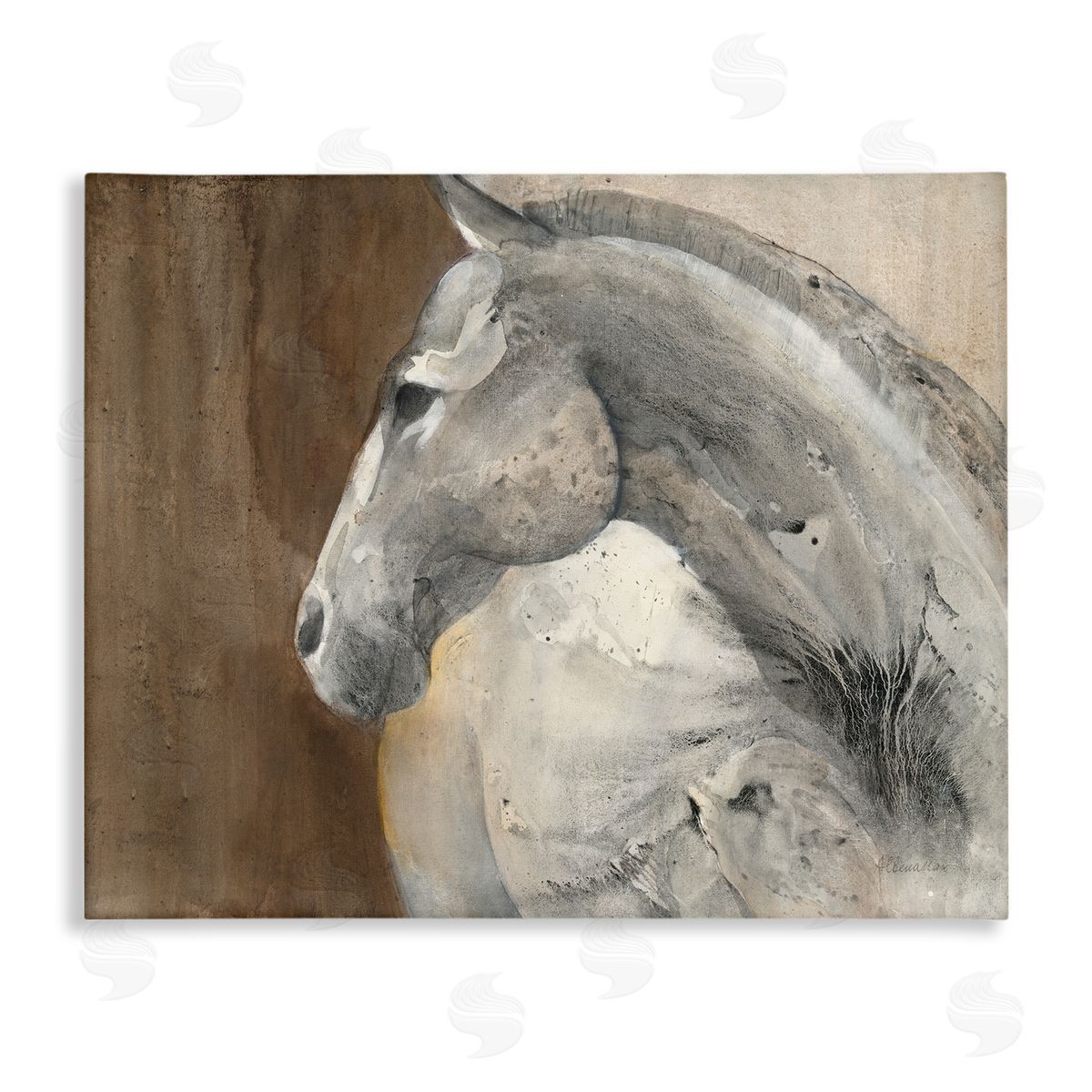 Horse Portrait Looking Back Canvas Wall Art, Home Decor by Albena Hristova