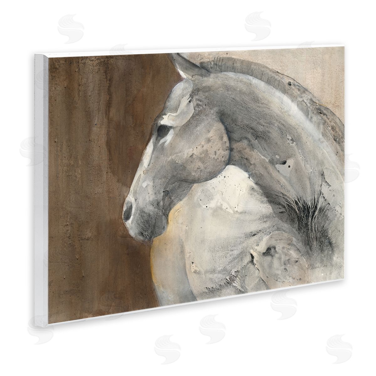 Horse Portrait Looking Back Wood Plaque Wall Art, Home Decor by Albena Hristova