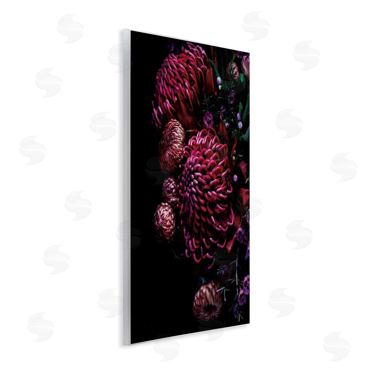 Detailed Tropical Flower Bouquet Wood Plaque Wall Art, Home Decor by Elise Catterall