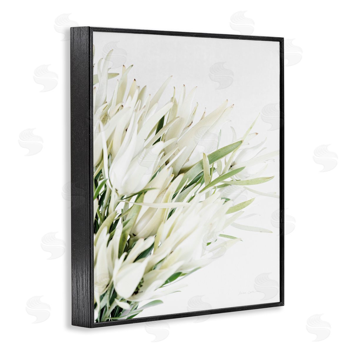 Bright Natural Flower Arrangement Black Frame Print Wall Art, Home Decor by Elise Catterall