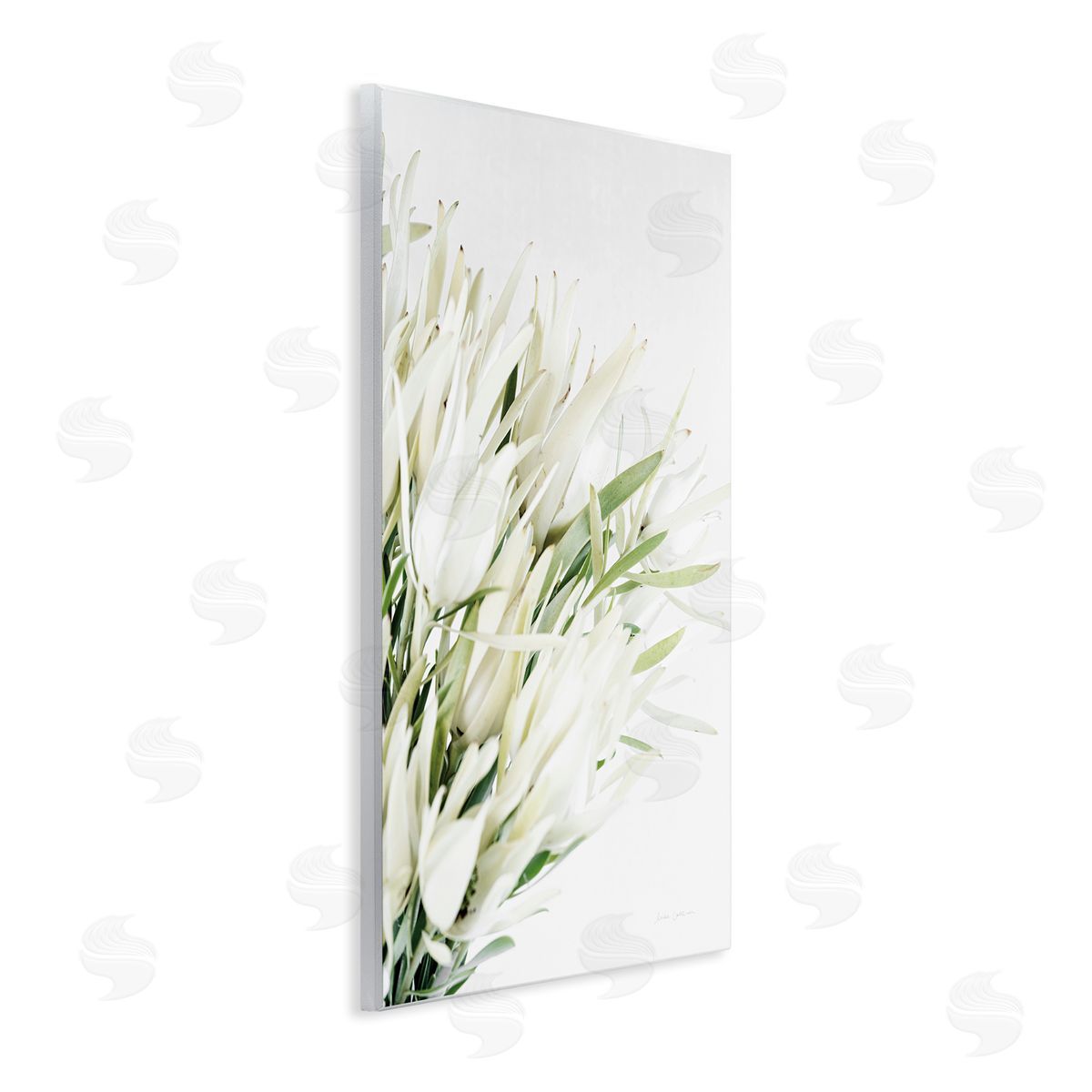 Bright Natural Flower Arrangement Wood Plaque Wall Art, Home Decor by Elise Catterall