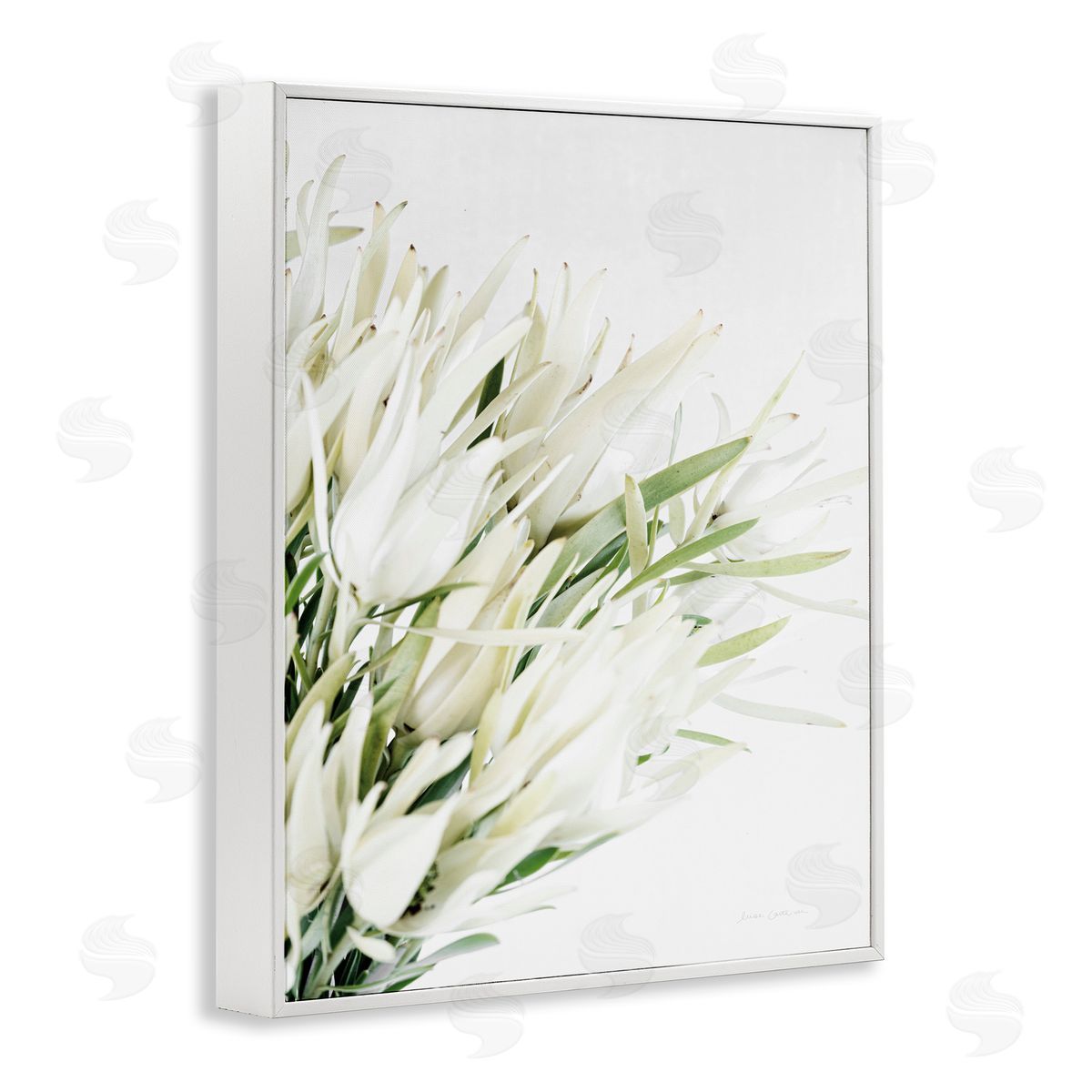 Bright Natural Flower Arrangement White Frame Print Wall Art, Home Decor by Elise Catterall