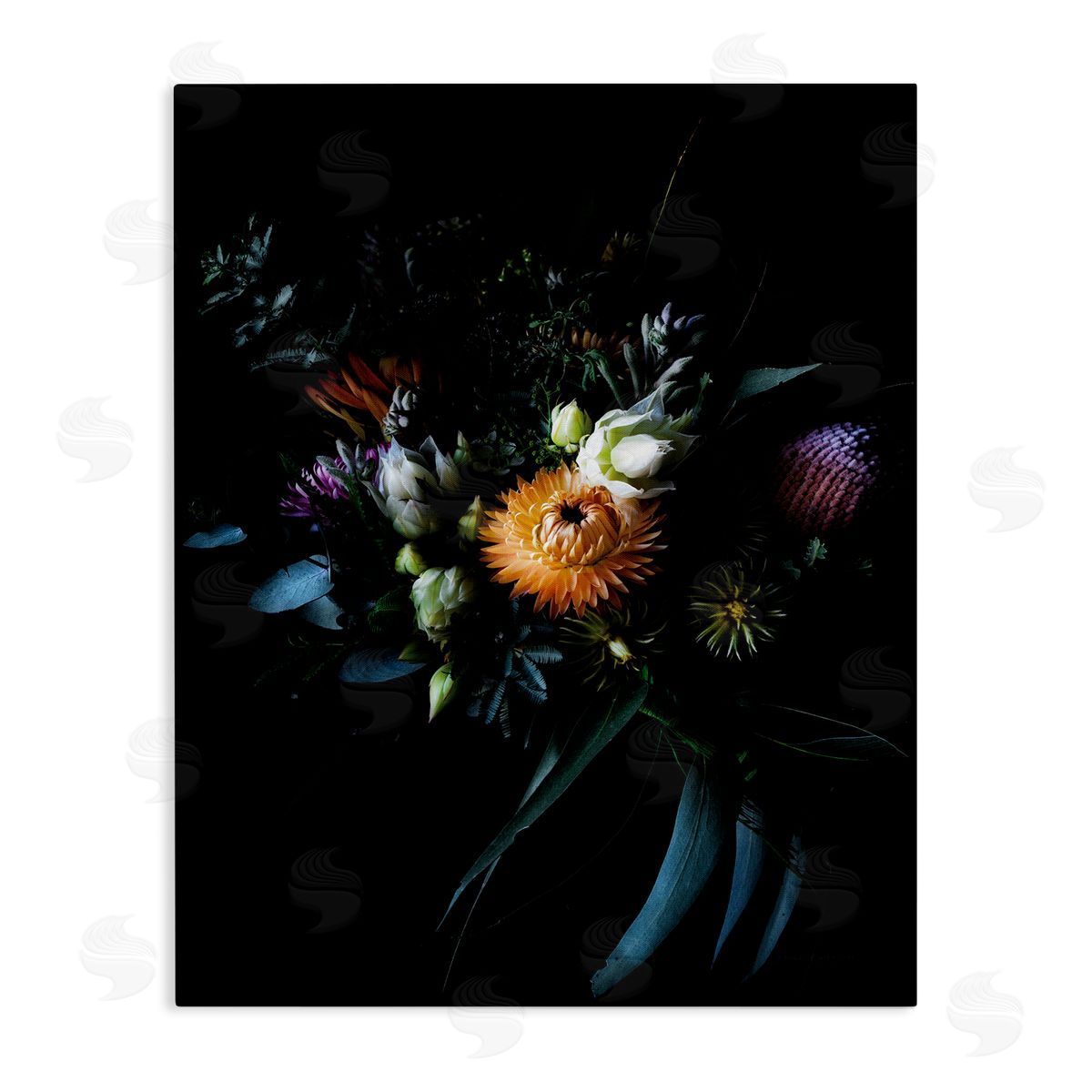 Elegant Multi-Color Flower Bouquet Canvas Wall Art, Home Decor by Elise Catterall