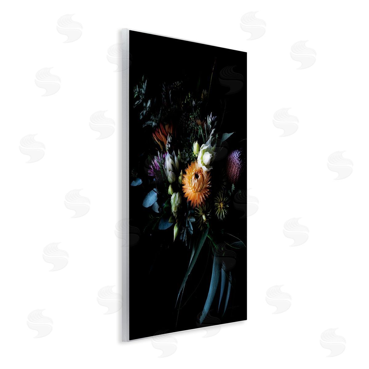 Elegant Multi-Color Flower Bouquet Wood Plaque Wall Art, Home Decor by Elise Catterall