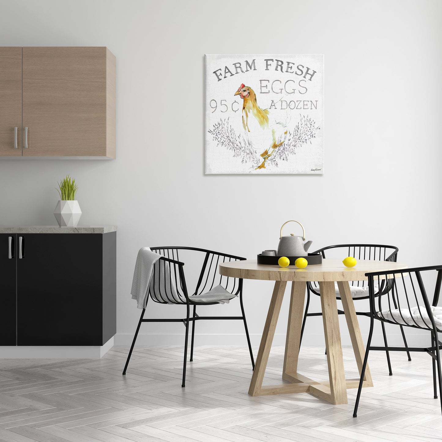 Chicken Farm Fresh Vintage Sign Canvas Wall Art in Room, Home Decor by Avery Tillmon