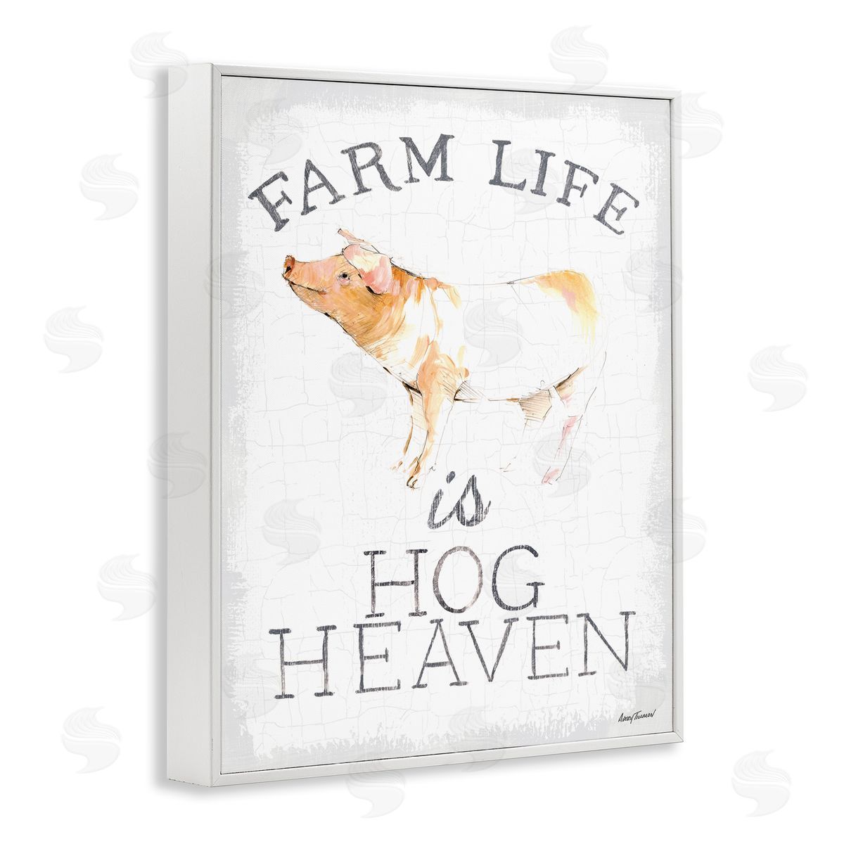 Farm Life is Hog Heaven White Frame Print Wall Art, Home Decor by Avery Tillmon
