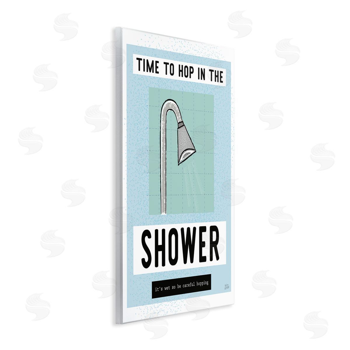 Bathroom Shower Time Phrase Wood Plaque Wall Art, Home Decor by Melissa Averinos